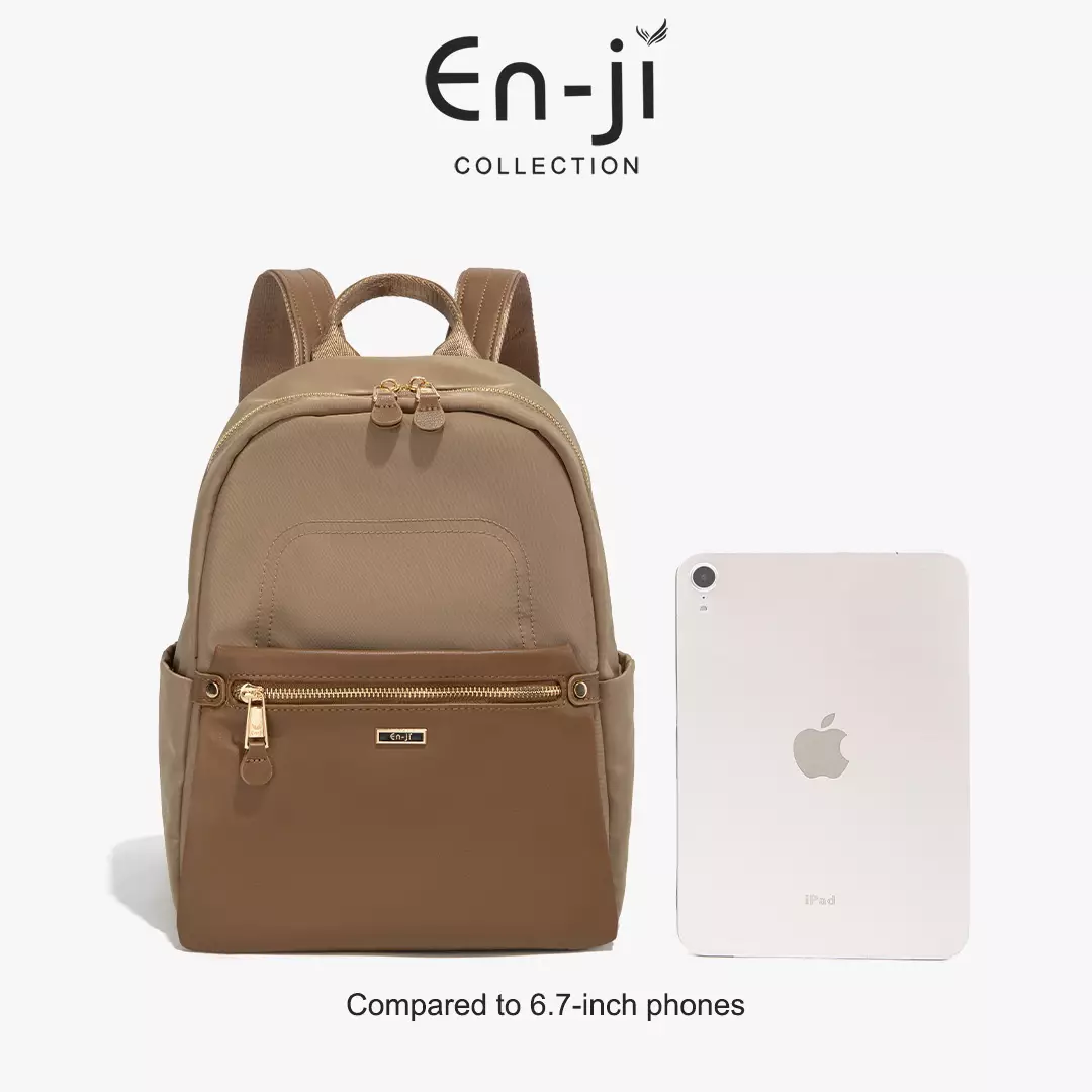 En-ji Mirea Backpack Wanita Warna Khaki