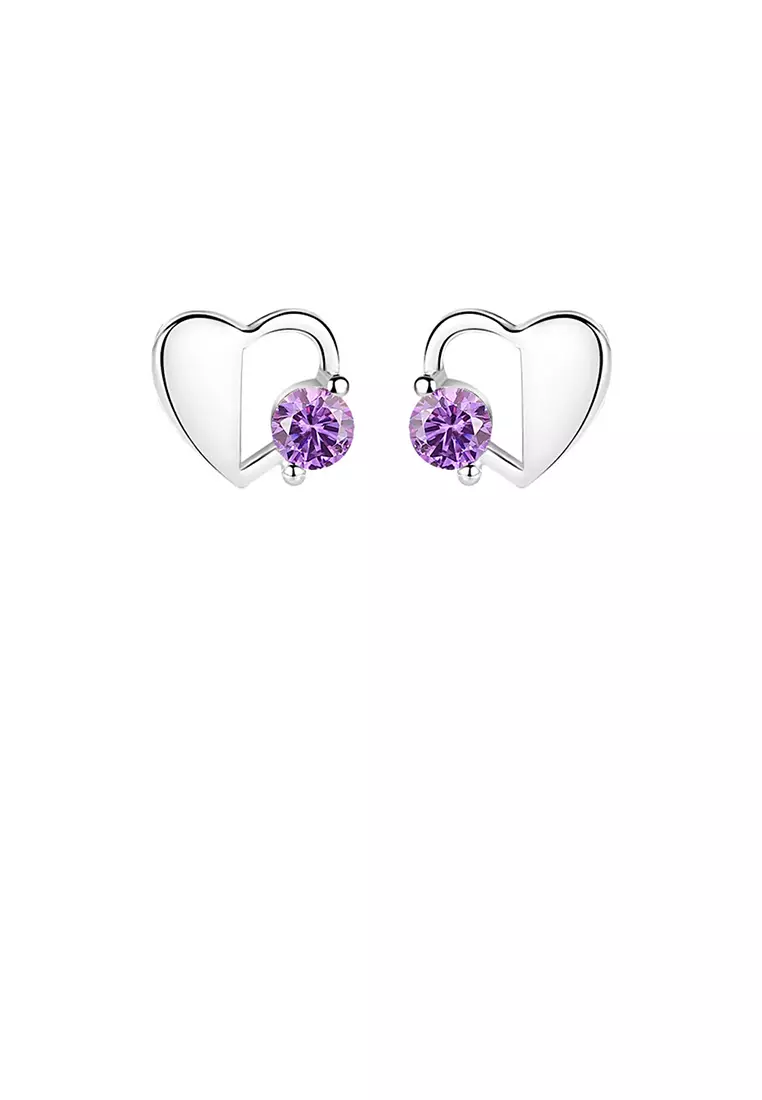Purple and clearance silver earrings