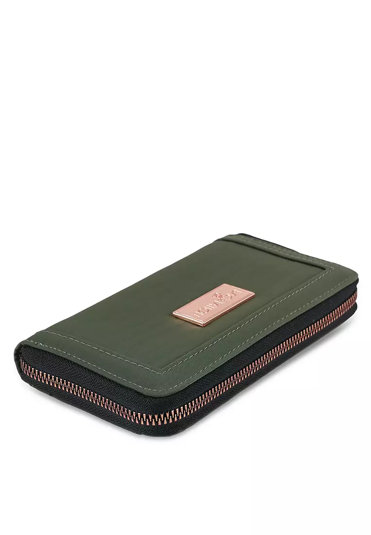 Buy Bagstation Rose Gold Series Crinkle Nylon Bi Fold Zip Wallet