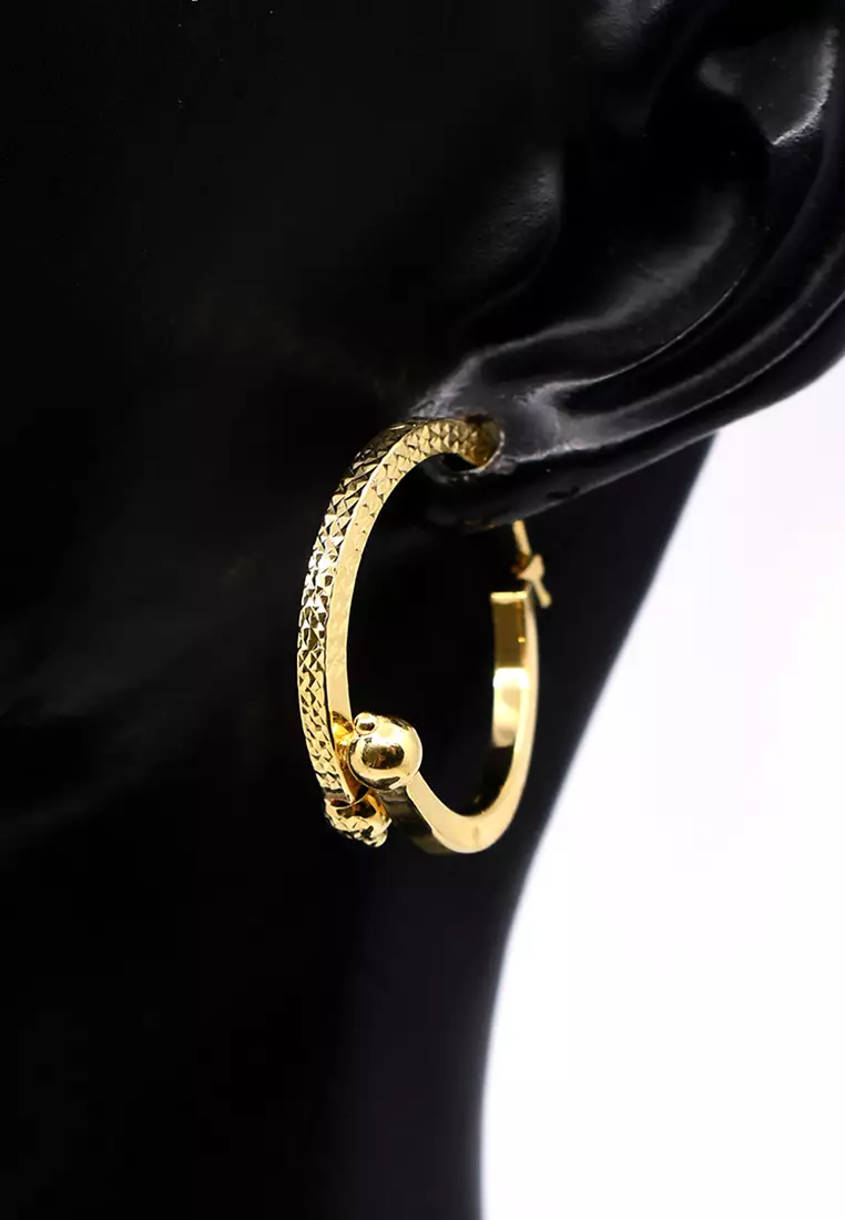 18K Japan Made Yellow Gold Earrings