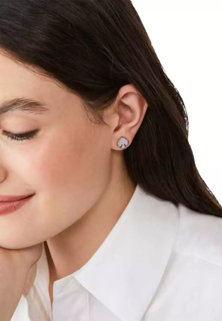 Everyday Spade Enamel Studs Earrings Lilac o0ru3069