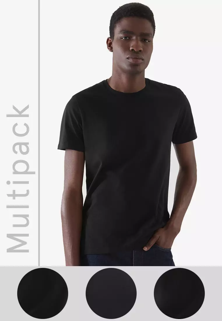 3-pack Regular Fit T-shirts - Black - Men