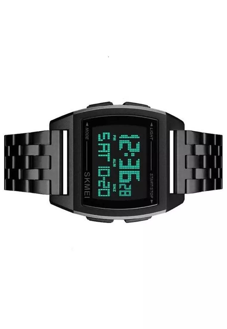 Jam Tangan Kasual Digital Pria Waterproof 30m Strap Tali Material Stainless Steel VC61 ORIGINAL