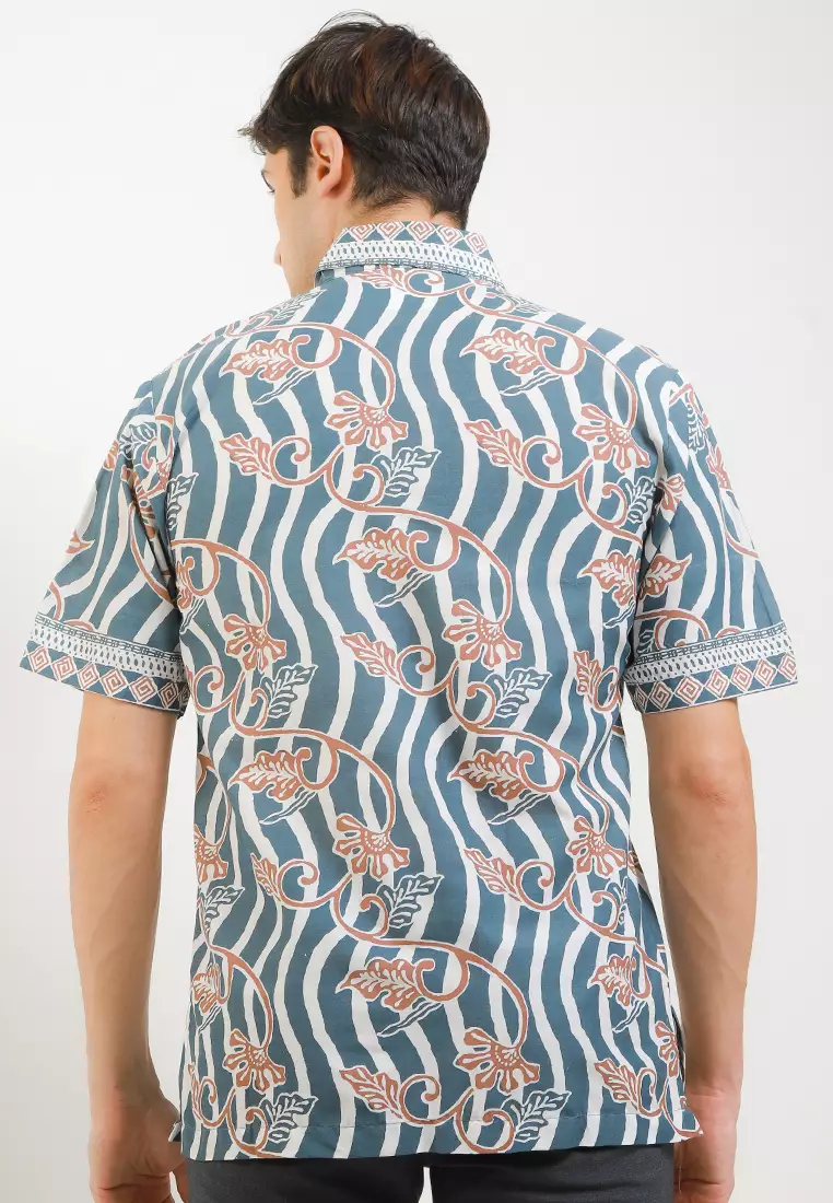 Charemon Kemeja Batik Premium Pria Casual Modern Lengan Pendek