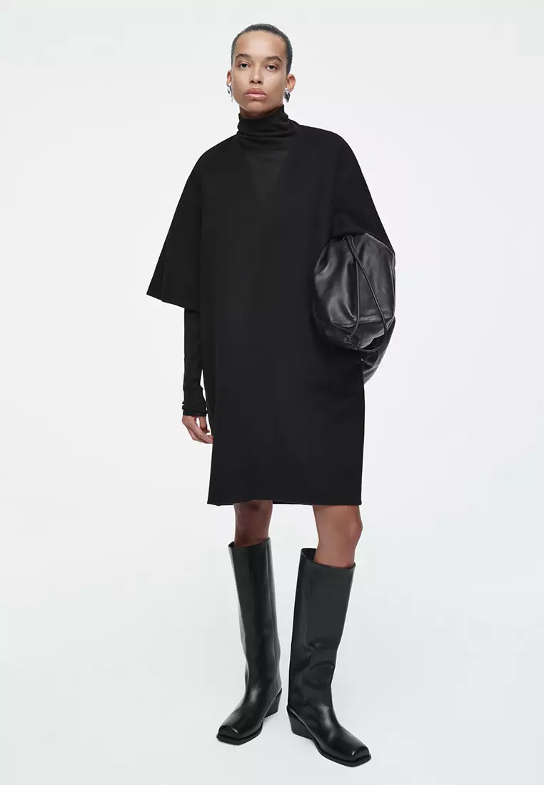 COS V-Neck Double-Faced Wool Dress 2025 | Buy COS Online | ZALORA