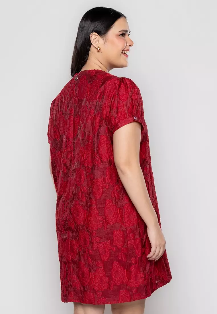 Milly Plus Size Misty Anne Shift Dress in Full Lace Fabric