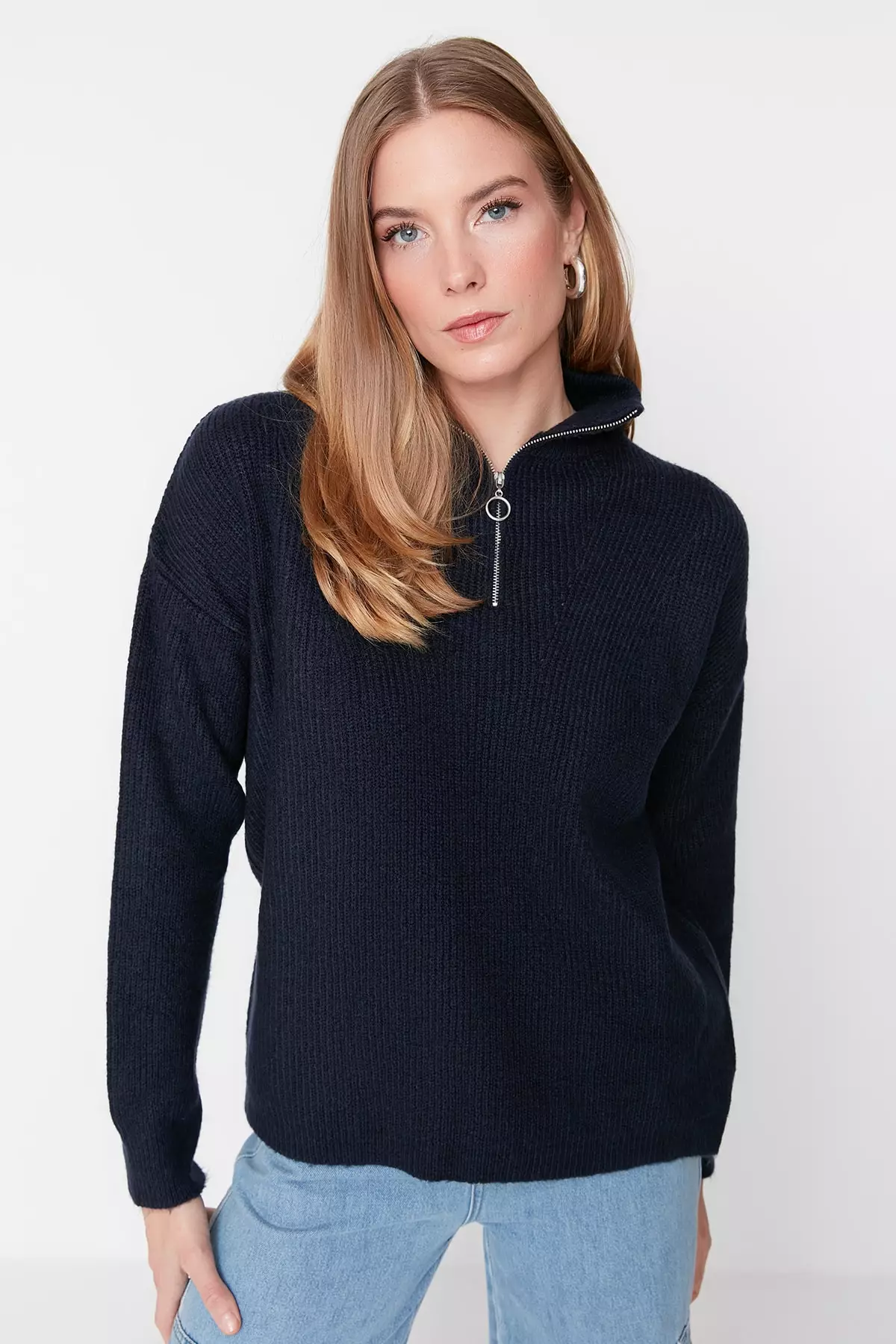 Zip-up Knitwear Sweater