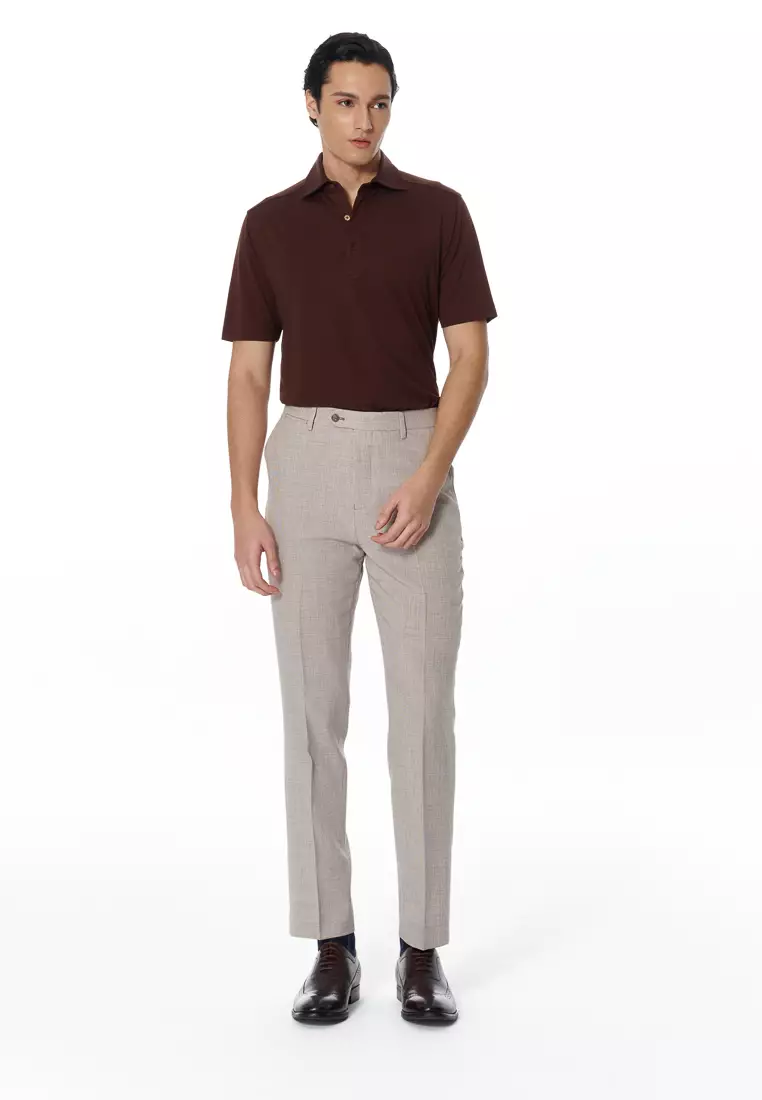 Beige Slim Trousers