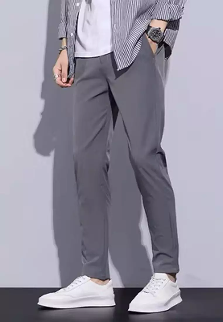 Elasticated Waist Slim Suit Pants