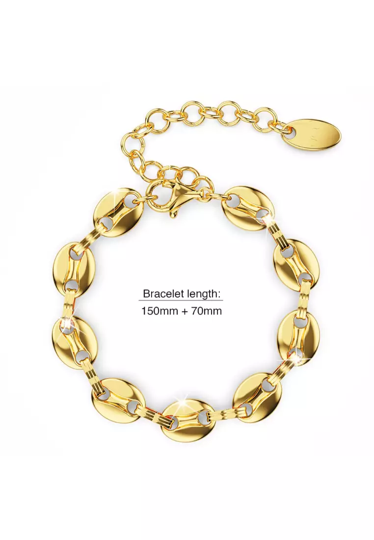 Interlocking Anchor Link Bracelet in Gold - 8mm