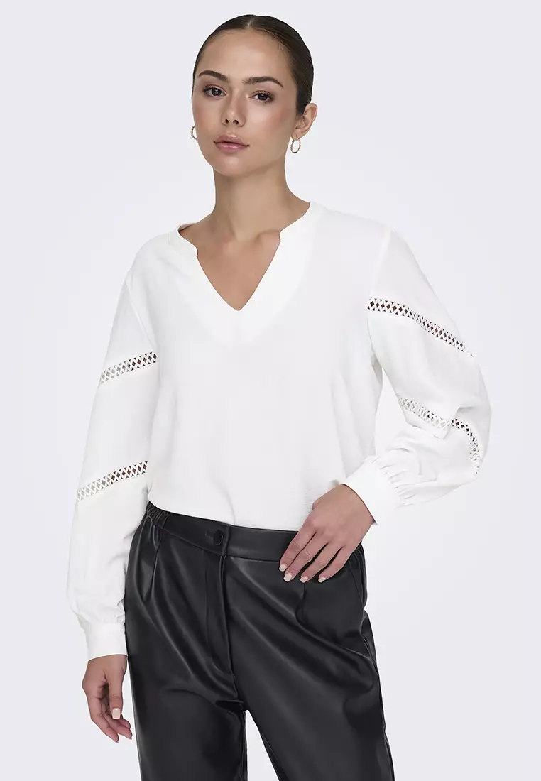 Lion Life Long Sleeve V-Neck Volume Top