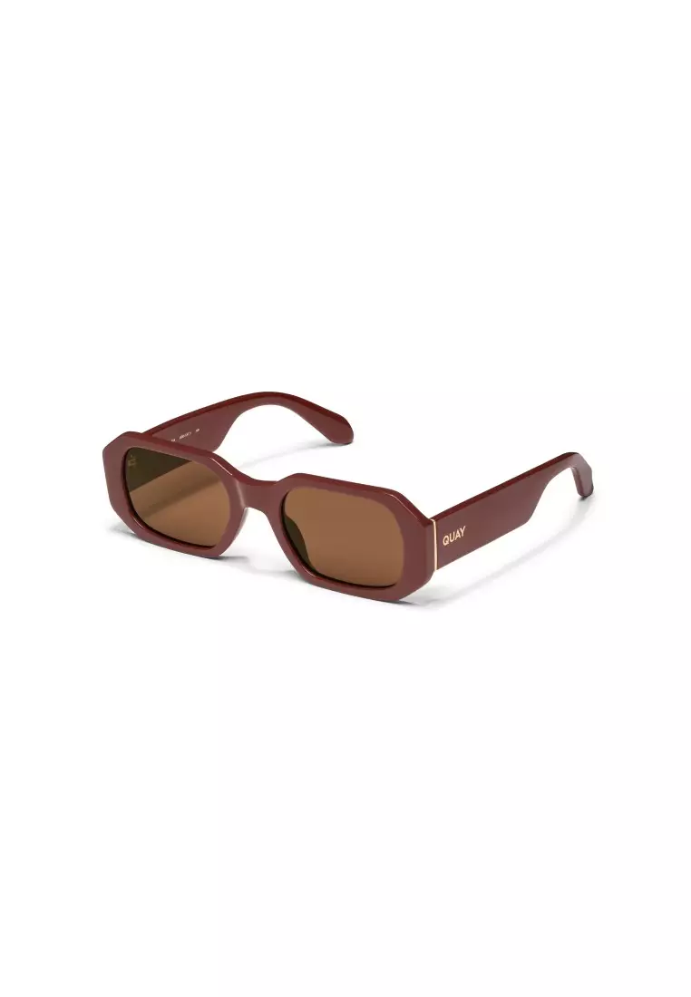 QUAY Hyped Up Sunglasses - Dahlia/Brown