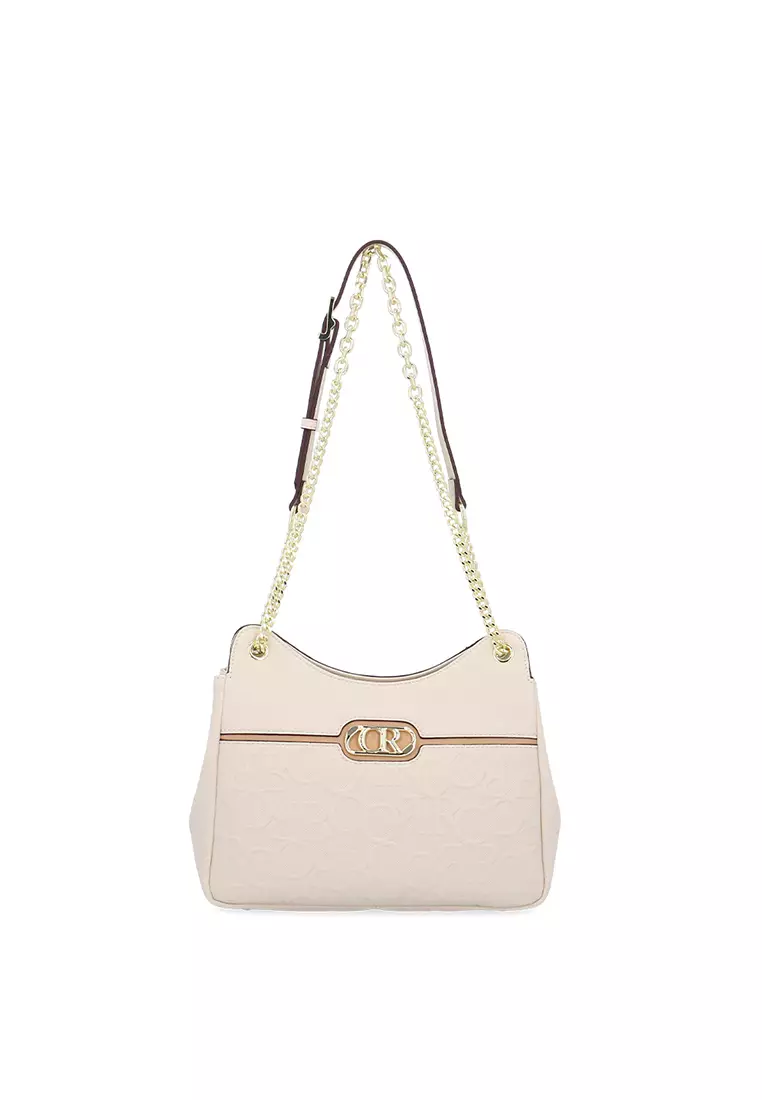 Buy Carlo Rino CR Delia Monogram 2-Way Shoulder Bag - Khaki 2026 Online ...