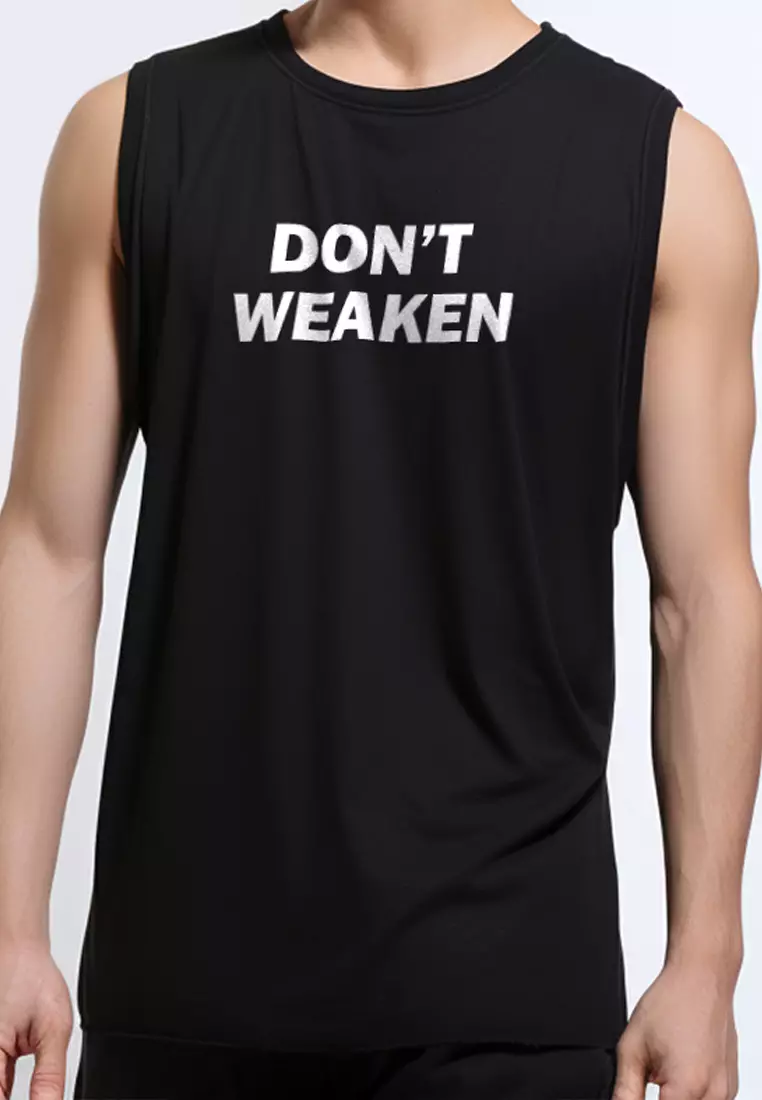 MSA11 baju kutung gym tank top sleeveless tees don't weaken black
