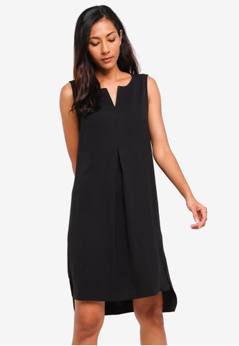 Buy Zalora Basics Basic Notch Neck Straight Shift Dress Online On Zalora Singapore
