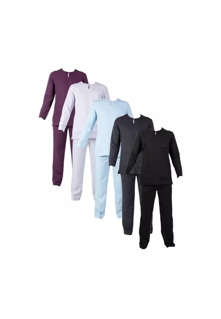 Alain Delon Slim Fit Baju Johor Ayah Anak Sedondon set - 19024504A-39Navy