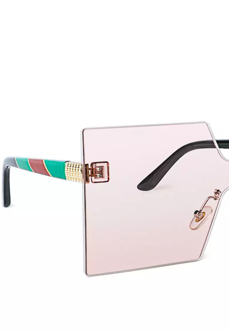 Oversized Ombre Tinted Sunglasses In Light PInk