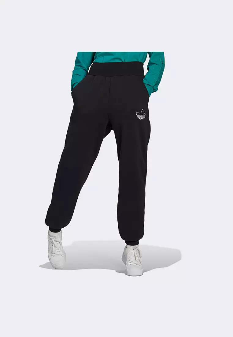 Adidas originals cuffed joggers sales in black and beige