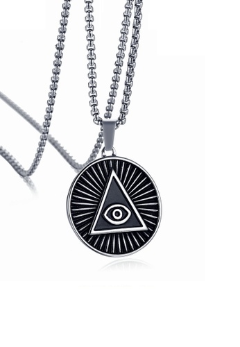ADORA black Stainless Steel Eye Pendent Necklace 6DC3DAC949C888GS_1
