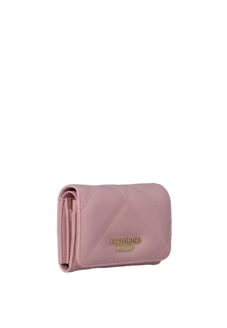 Buy Carlo Rino Glen Quilted Bi-Fold Short Wallet - Pink 2026 Online ...