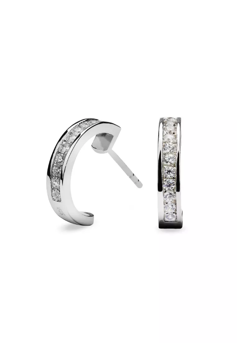 White gold silver hoop earrings online