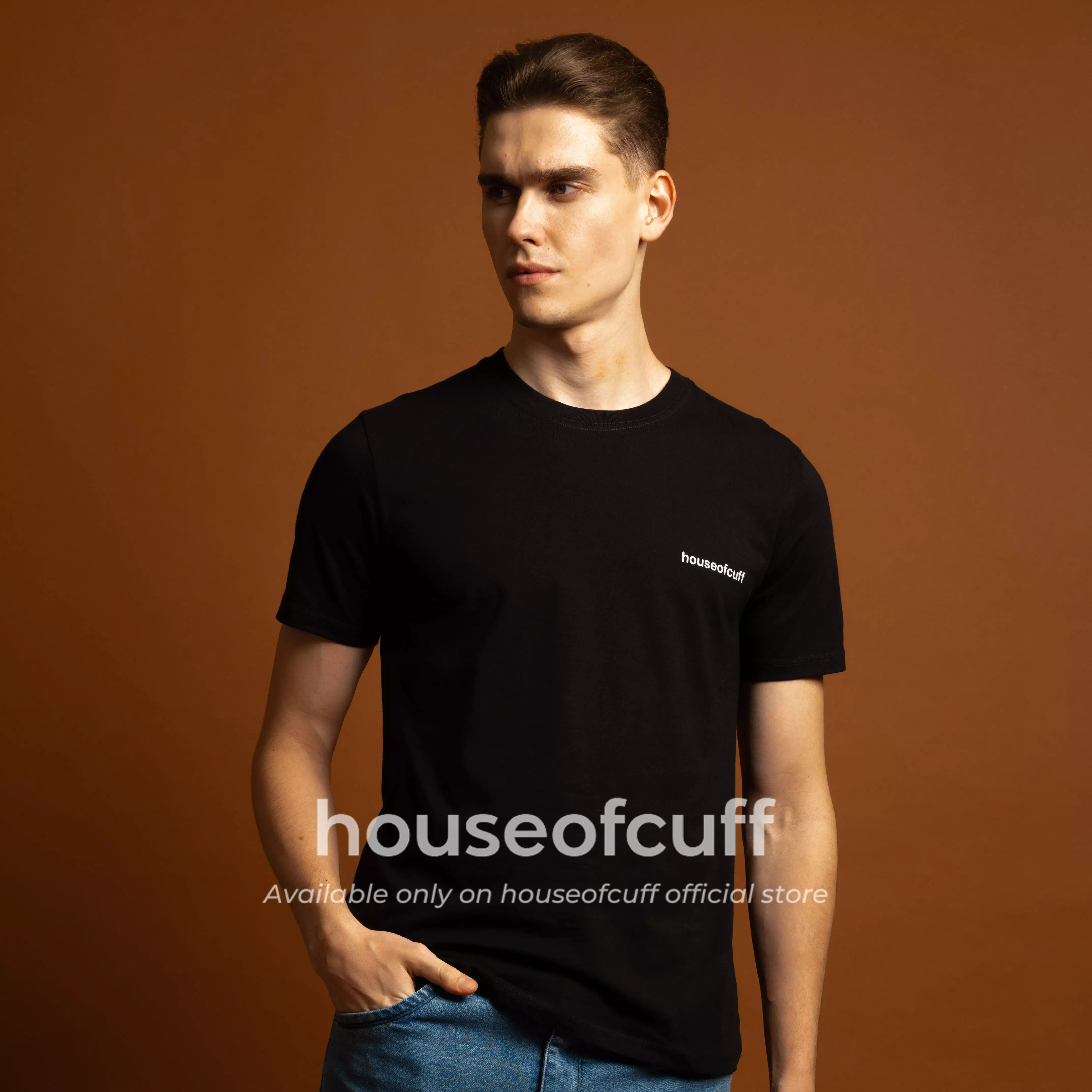 Houseofcuff Kaos Lengan Pendek Katun Kombed 30s Garuda Peta Indonesia Hitam