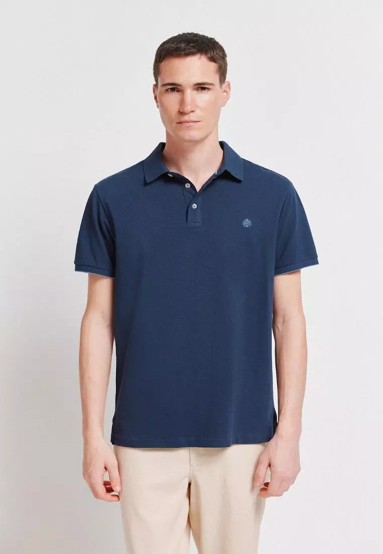 Buy Springfield Slim Fit Polo Shirt with Contrast Cuffs 2026 Online ...