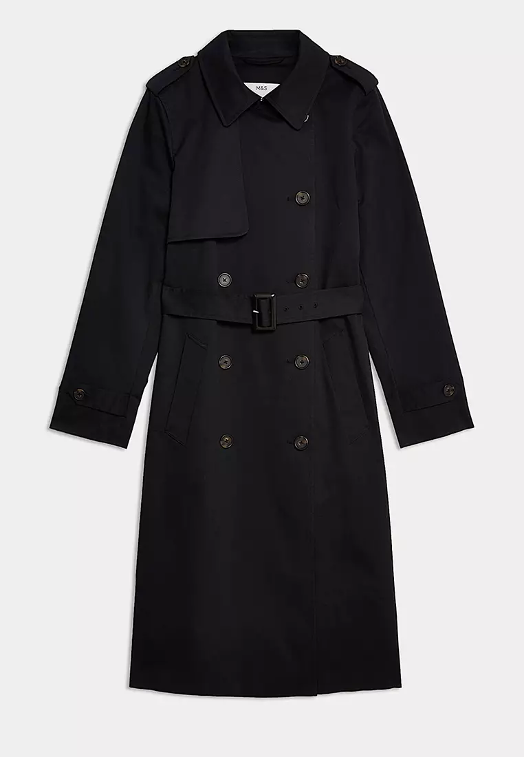 Cotton Rich Belted Longline Trench Coat