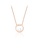 Glamorousky white 925 Sterling Silver Plated Rose Gold Simple Fashion Geometric Hollow Round Imitation Pearl Pendant with Necklace 485DFAC6448BF3GS_1