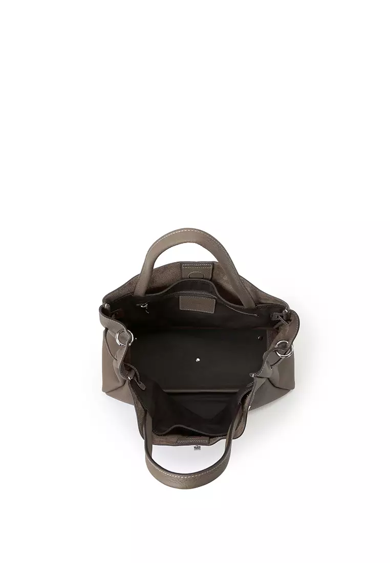 SAOIRSE Soft Structural Belt Tote Bag - Elephant Grey