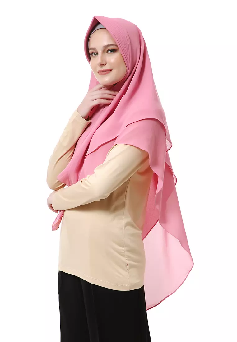 Putri Jilbab Muslimah Wanita Motif Polos Relaxed Fit High Quality Premium - Flaminggo