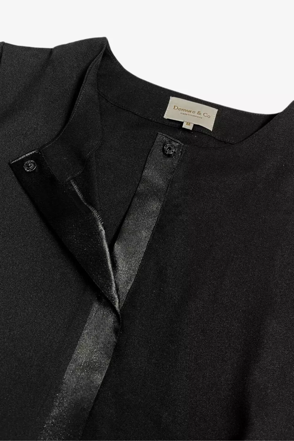 DEMURE&CO - DESSENTIALS SULTANA OPEN ABAYA IN BLACK- DAILY WEAR ABAYA