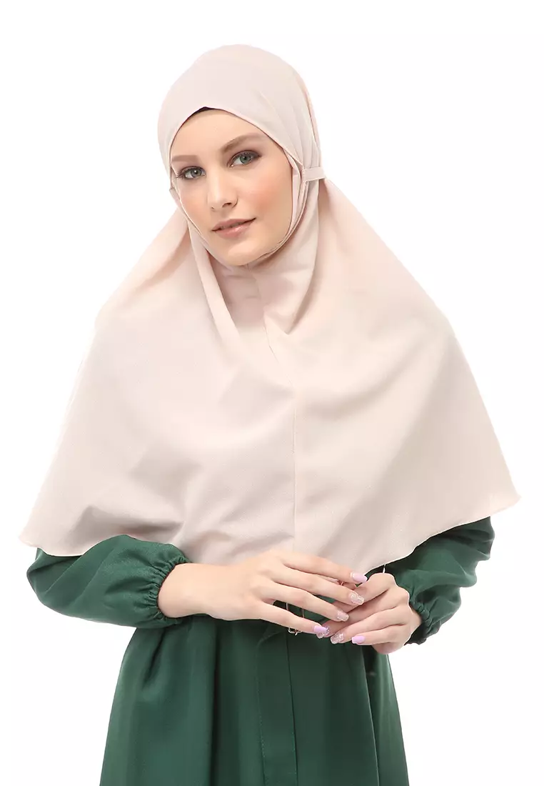 Tamara Jilbab Muslimah Wanita Motif Polos Relaxed Fit - Cream