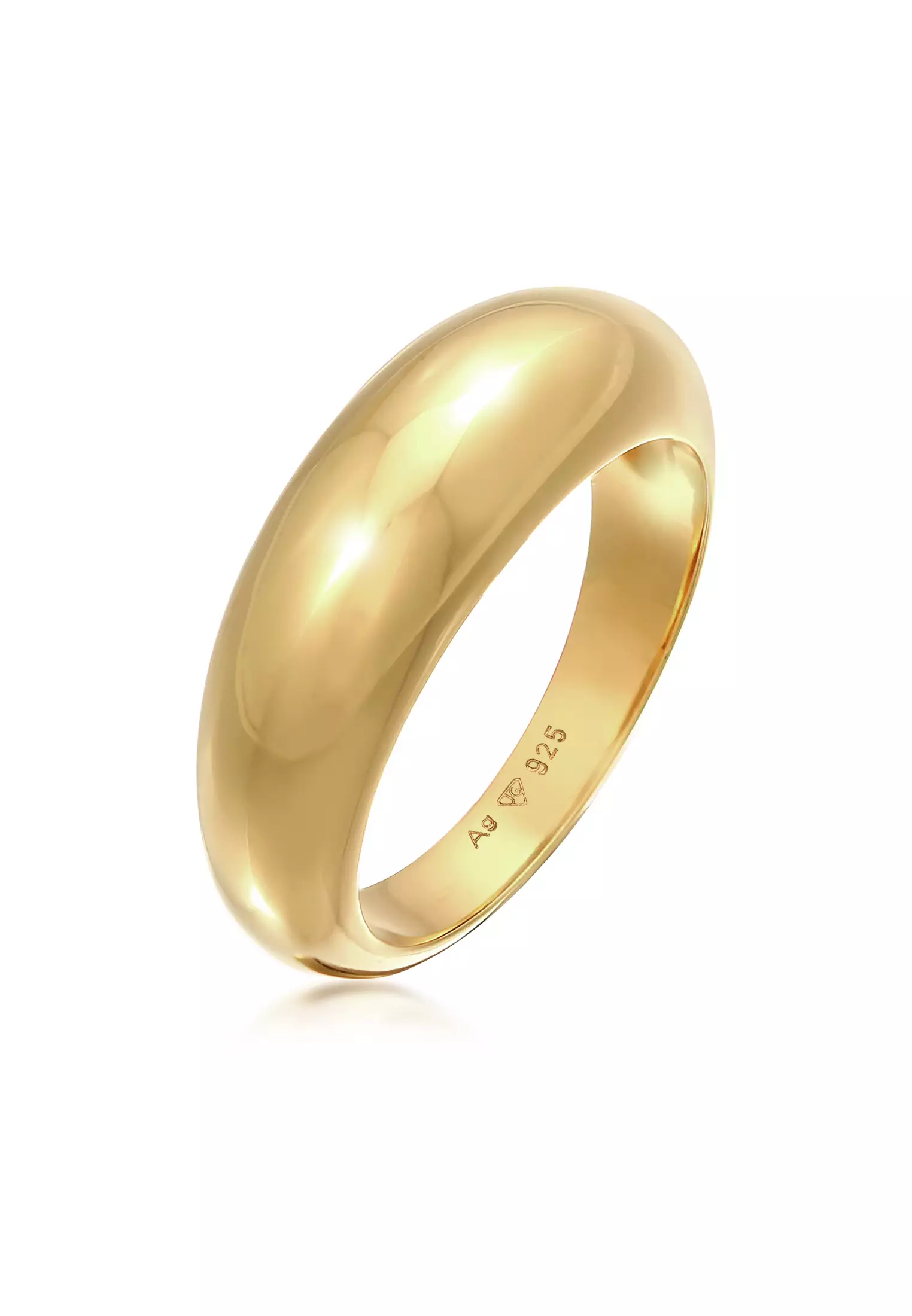 Buy ELLI GERMANY Ring Band Chunky Timeless Rhodium Plated Gold