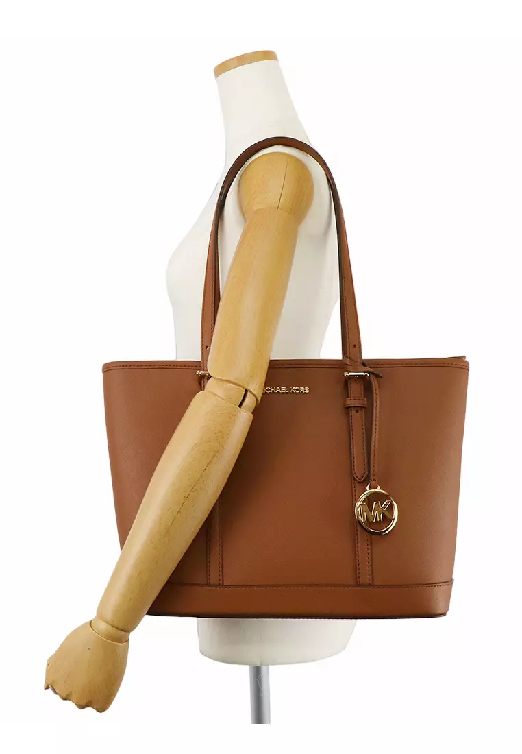 Michael kors jet set travel saffiano leather tote sales