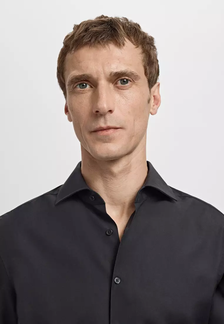 Slim-Fit Cotton Poplin Suit Shirt