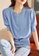 HAPPY FRIDAYS blue Puff Mid Sleeve Knit Top JW ZX-60218 EBA25AA213F473GS_2