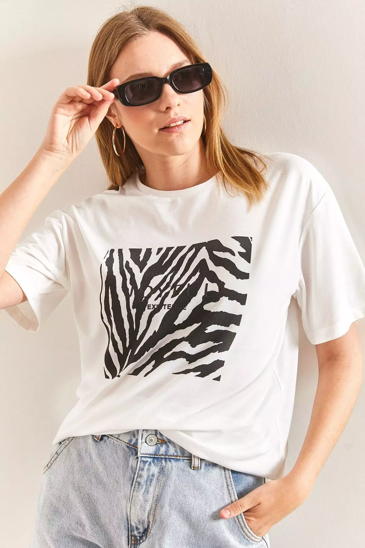 Women's Patterned Combed Cotton Tshirt