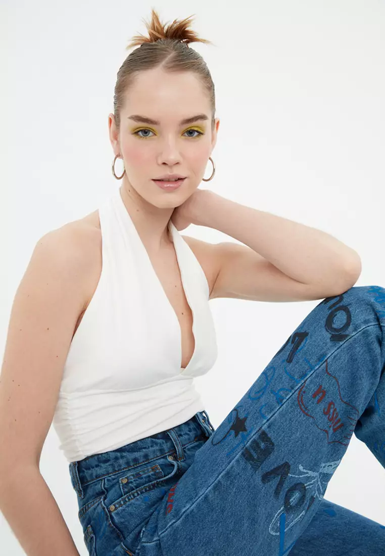 Halterneck Knitted Crop Top