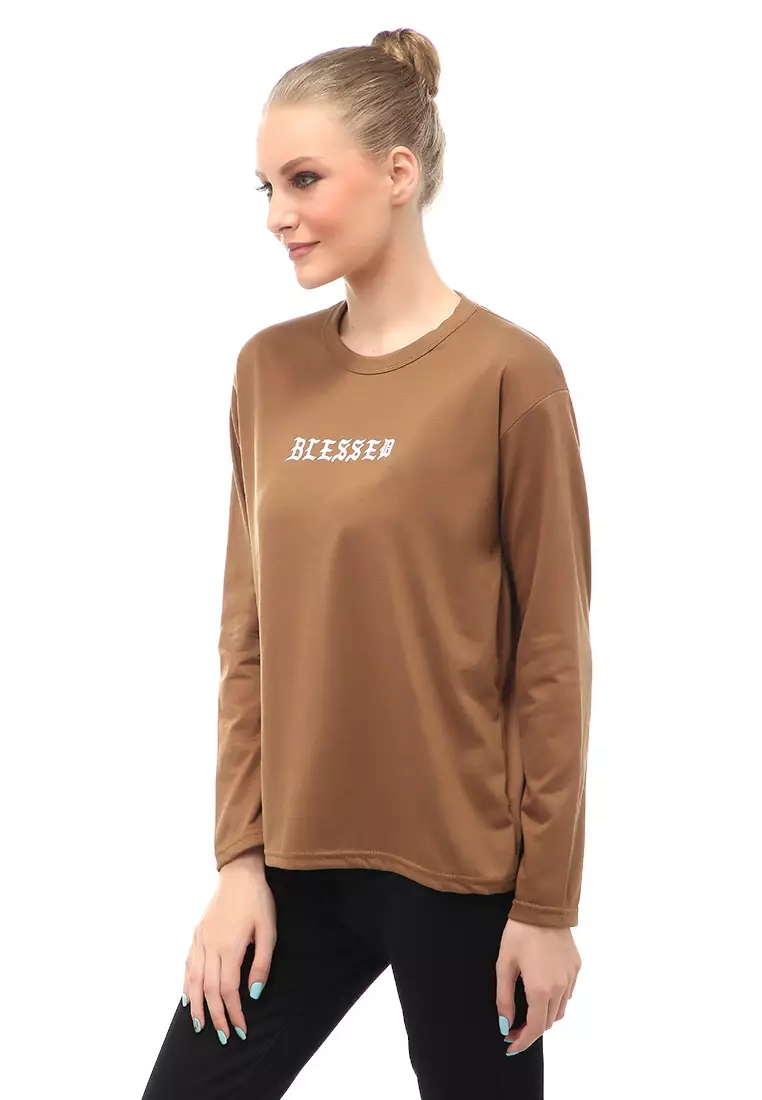 Dreama Kaos Oversized Long Sleeves Atasan Wanita Relaxed Fit - Mopan Blessed