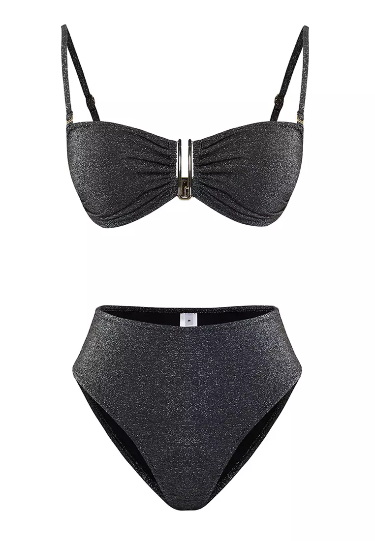 Accessory Glitter Premium Fabric Brazilian Bikini Set
