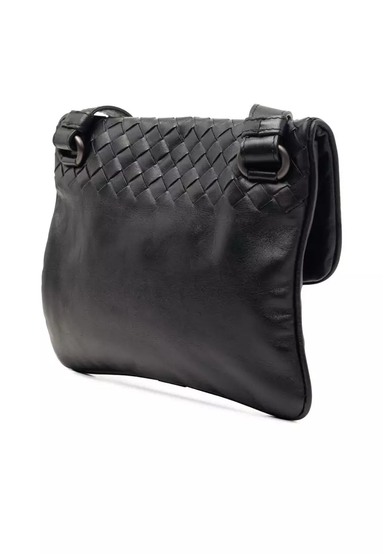 Pre-Loved Bottega Veneta Intrecciato Trimmed Nappa Crossbody