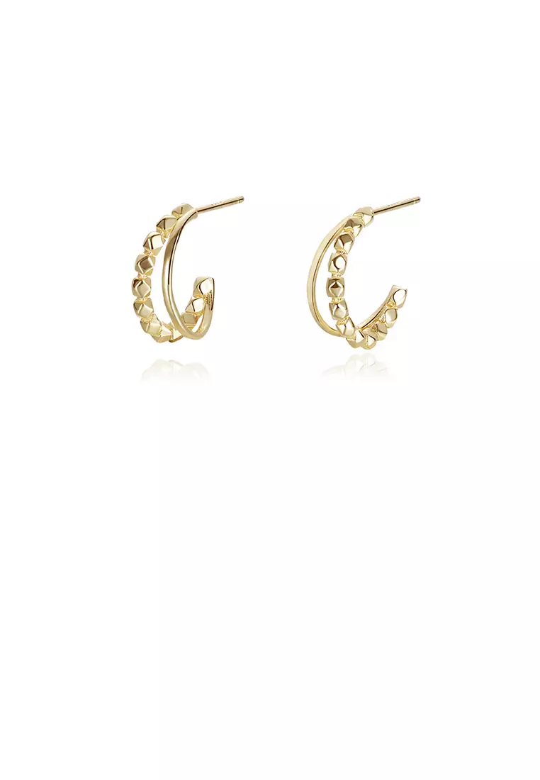 Buy Glamorousky 925 Sterling Silver Plated Gold Simple and