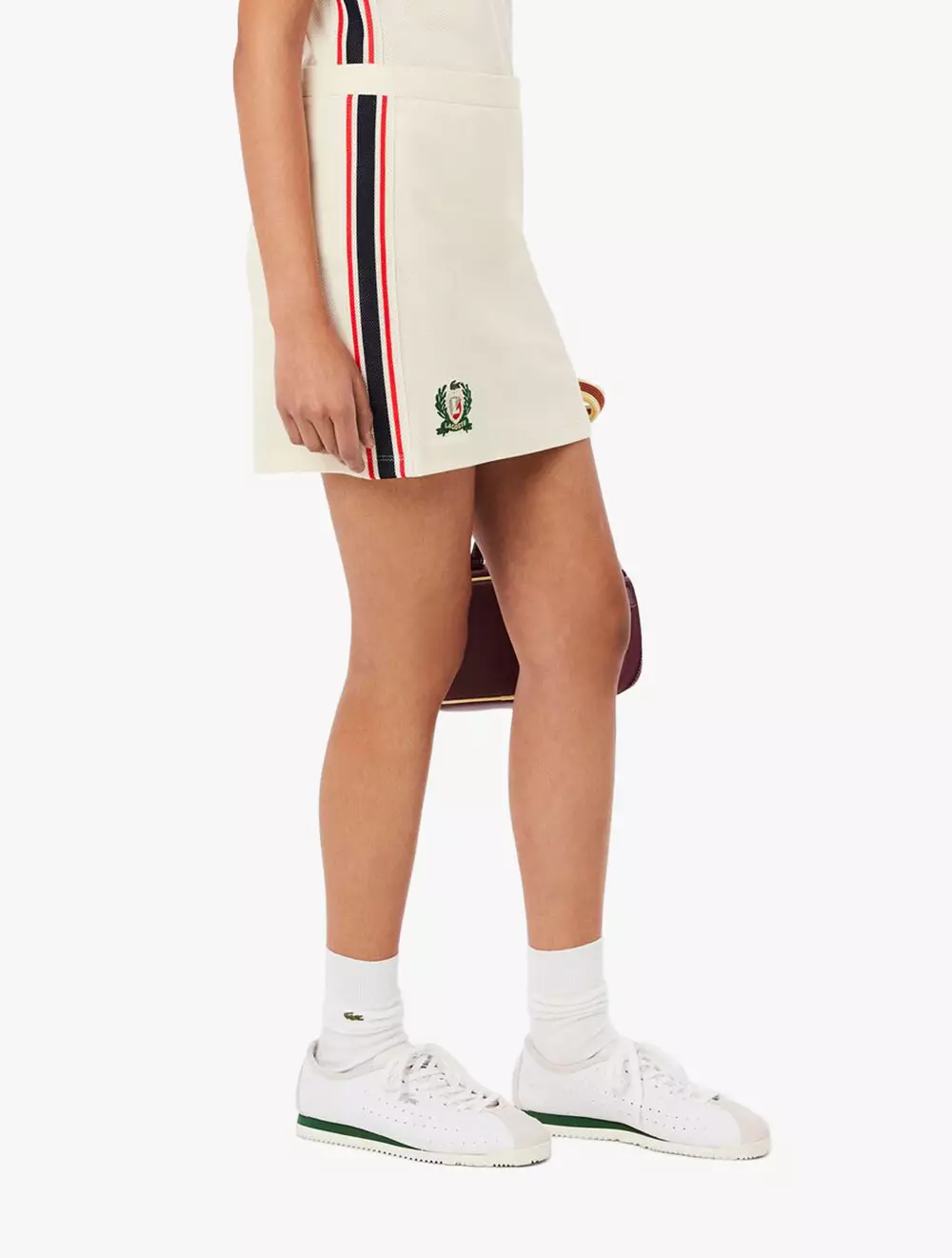 French Made Textured Piqué Skirt - White