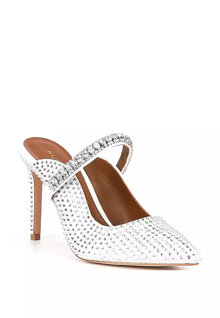Discount on Kurt Geiger  shoes - SKU: Duke Crystal Mules White