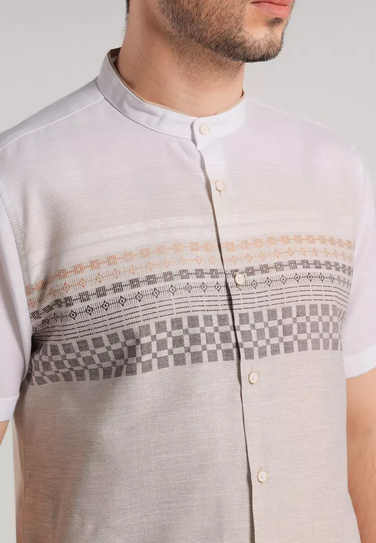 MOC Kemeja Koko Lengan Pendek Pria Adruzin - Khaki