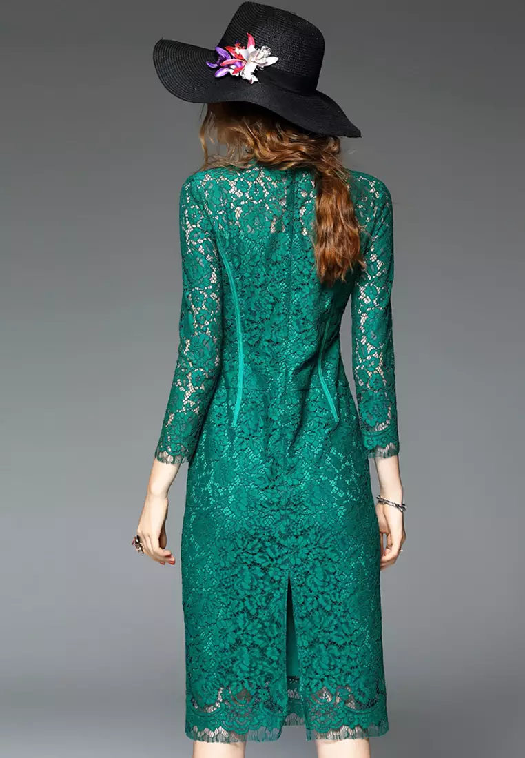 Buy Sunnydaysweety Elegant Lace One-piece Dress UA1109030GR Online ...