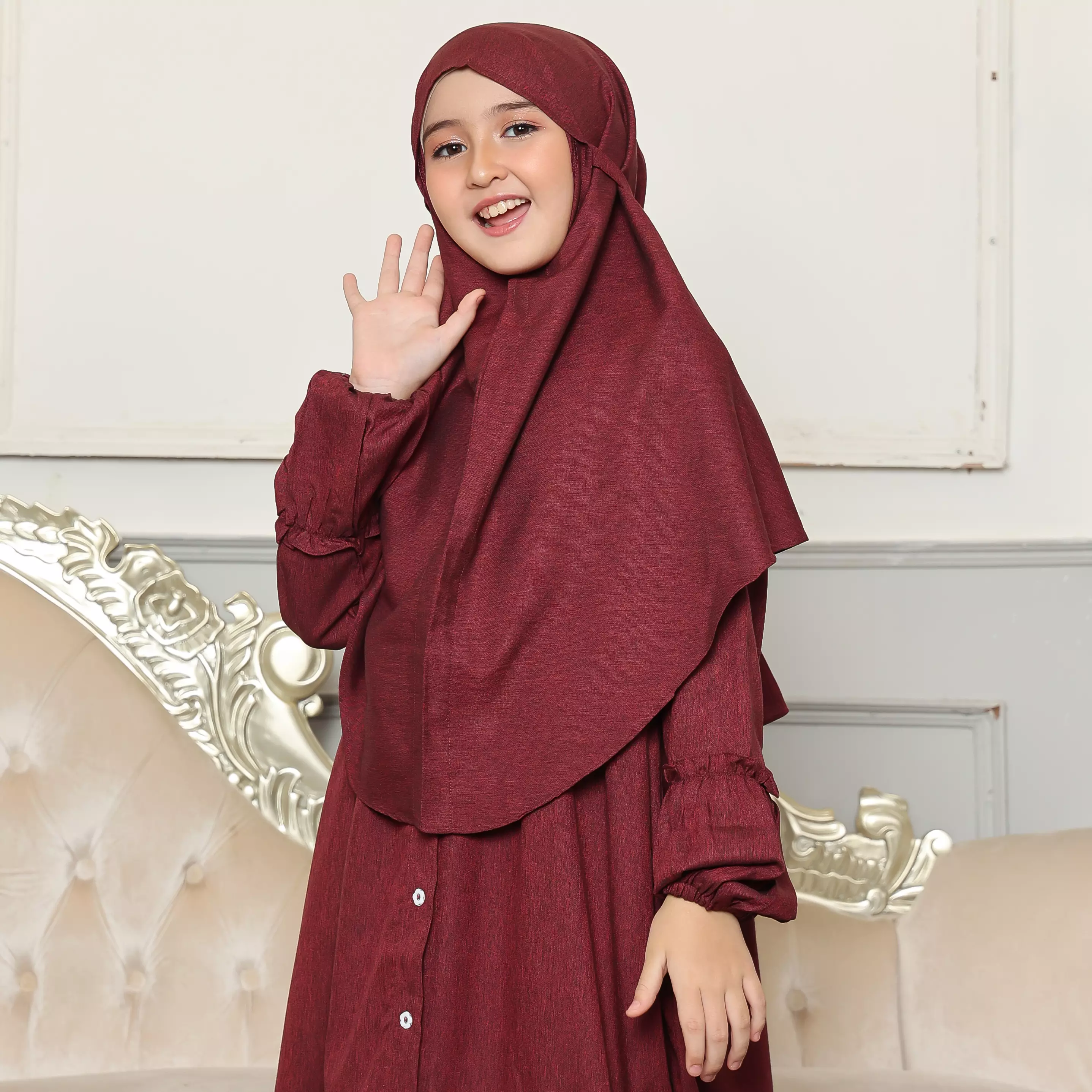 Gamis Sarimbit Anak GA 04 Maroon