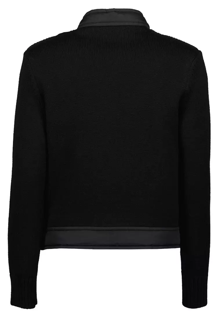 Wool Zip-Up Jacket in Black