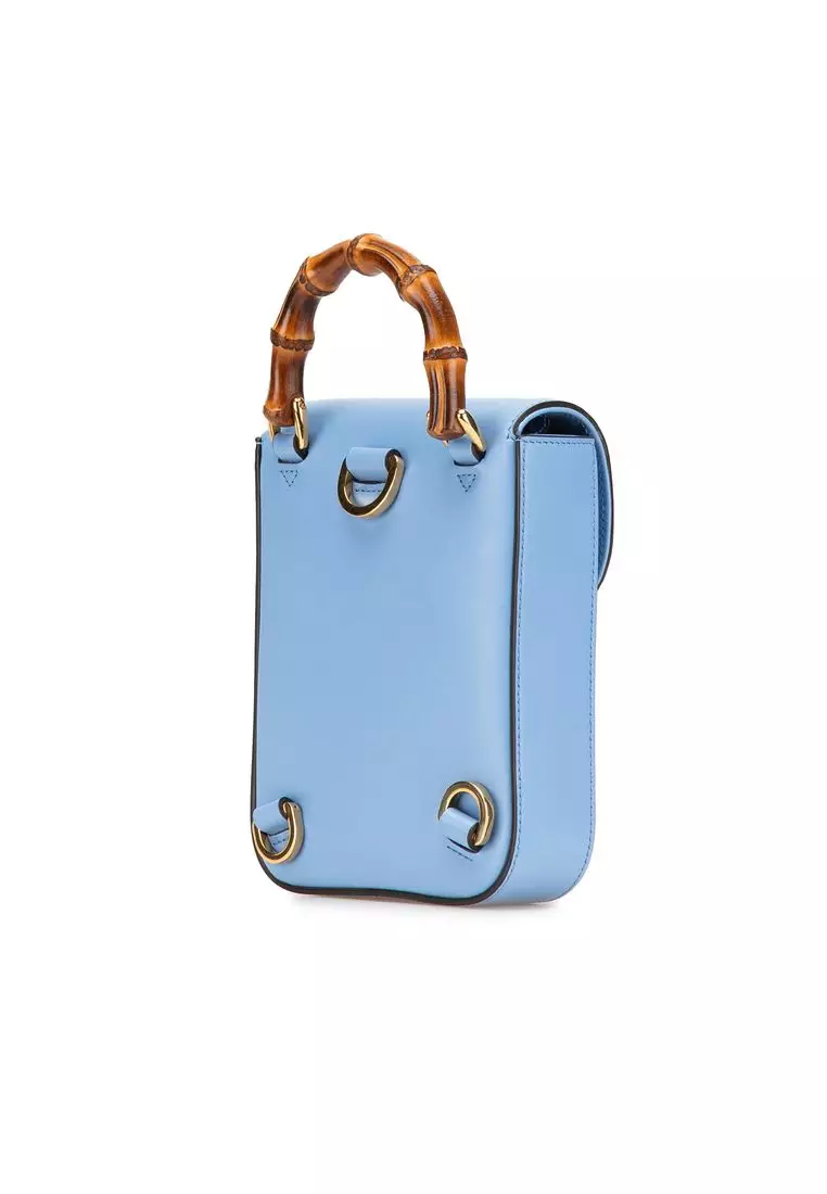 Pre-Loved Gucci Mini Calfskin Bamboo Top Handle Bag